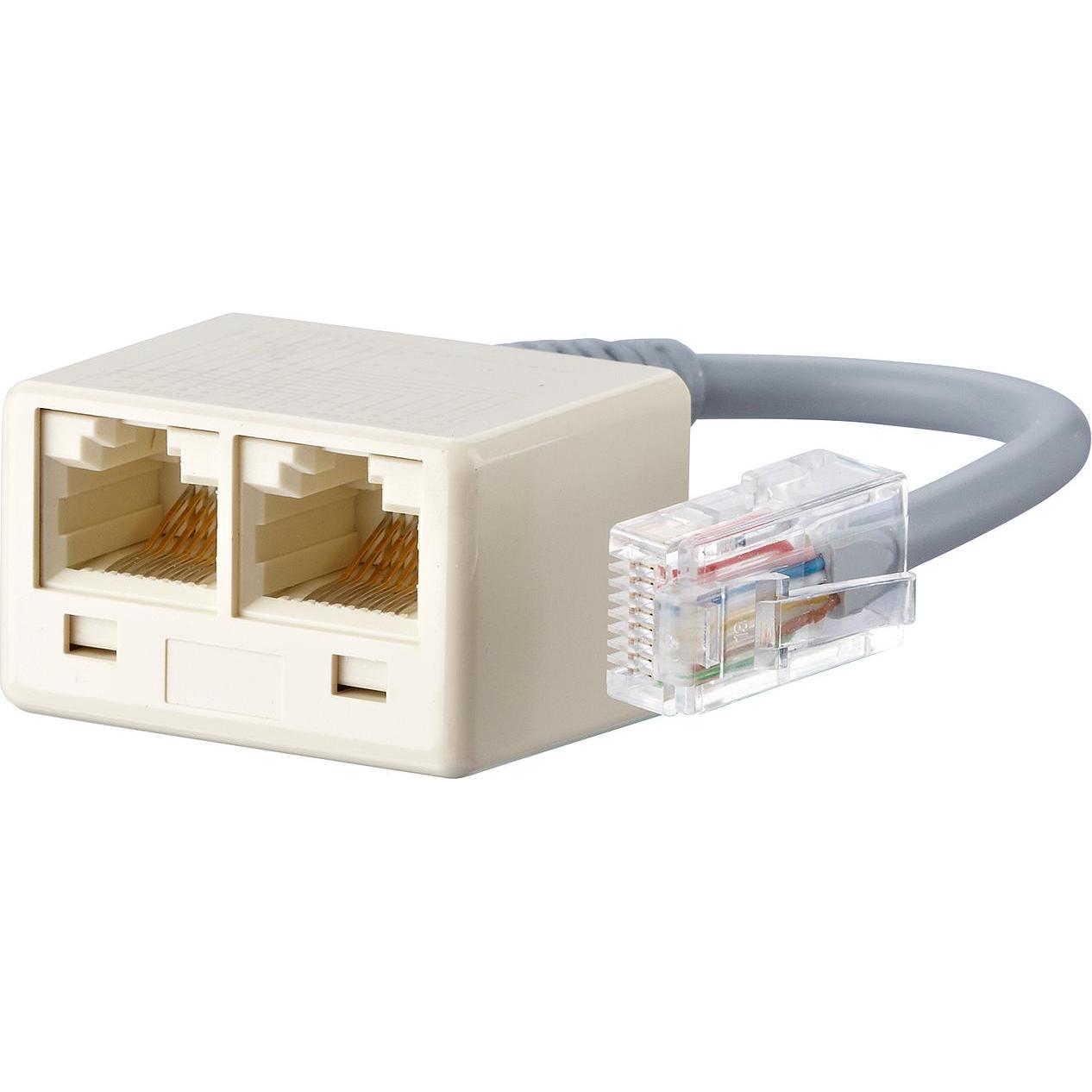 Metz Connect BTR ISDN-Adpt. m.Verl. WE8-2xWE8-R 0.1m auf 2x RJ45 mit 0.1m Kabel mit Abschlusswiderstaenden pws, Telefon ...