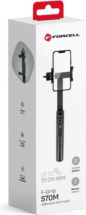 Produktbild Forcell Stylus F-GRIP S70M selfie stick with wireless remote control tripod black