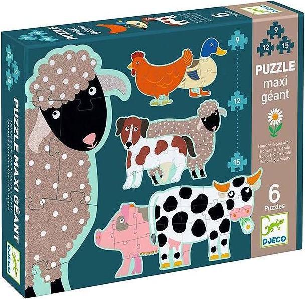 Produktbild Djeco Riesenpuzzle Honoré und Freunde 9/12/15 Teile (36 Teile)