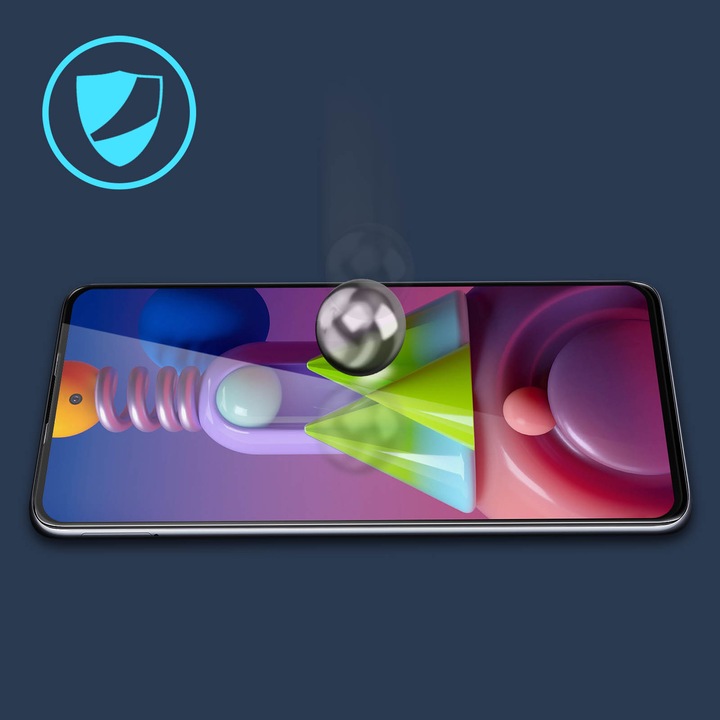Actual product image Avizar bulletproof glass, glass protective film, protective glass (1 Piece, Samsung Galaxy M51)
