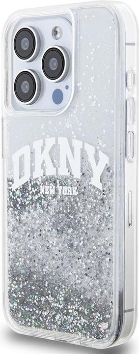 Actual product image DKNY DKHCP15LLBNAET iPhone 15 Pro 6.1" biały/white hardcase Liquid Glitter Big Logo (Apple iPhone 15 Pro)
