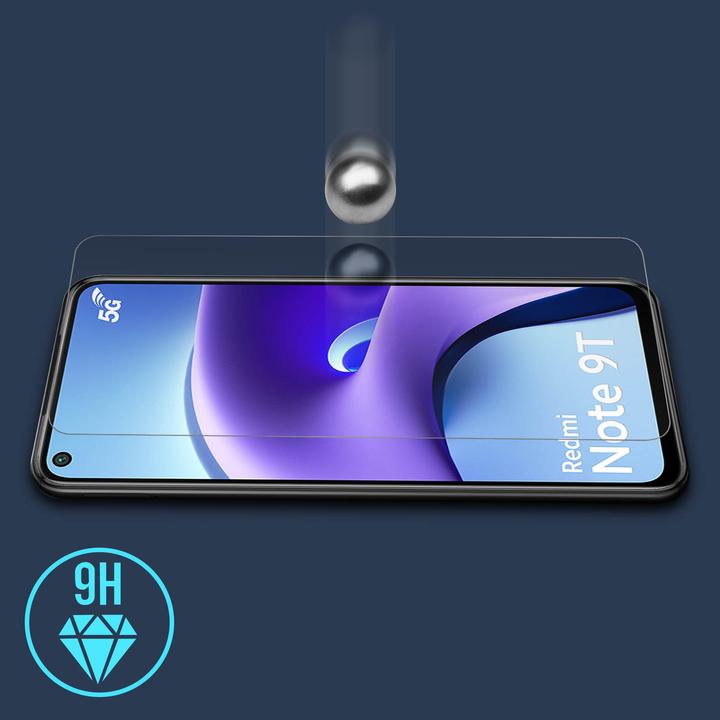 Actual product image Avizar Crystal clear film, glass screen protector (2 Piece, Xiaomi Redmi Note 9T 5G)