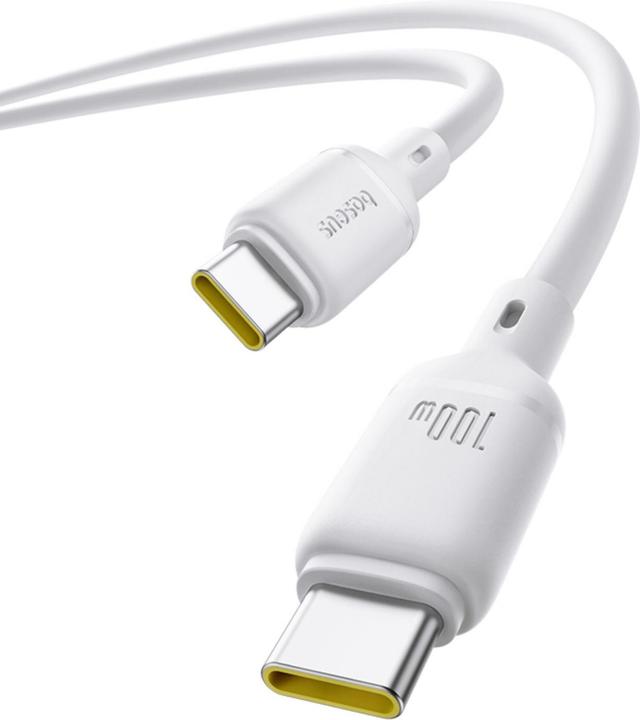 Actual product image Baseus Silky Series Ladekabel Type-C 100W 2m Cluster Weiss (2 m, USB 2.0, 100 W)