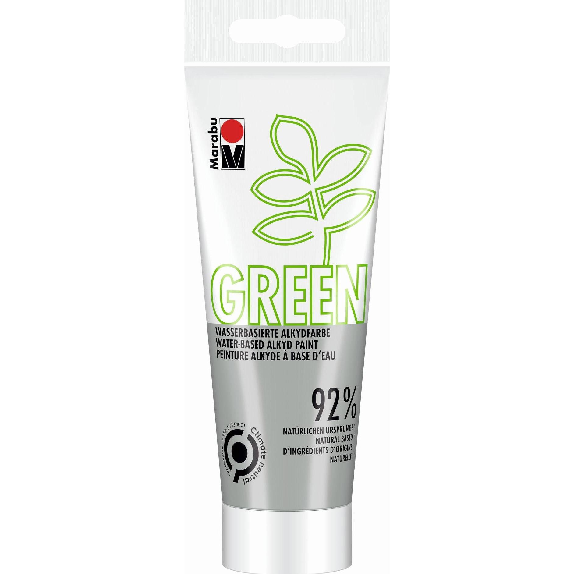 Marabu, Künstlerfarbe + Bastelfarbe, Bastelfarbe Alkydfarbe Green Steingrau, 100 ml (Steingrau, 100 ml)