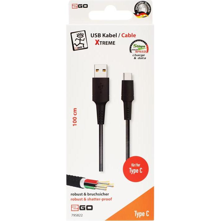 Thumbnail - 2GO USB A — USB C (1 m, USB 3.1), USB Kabel