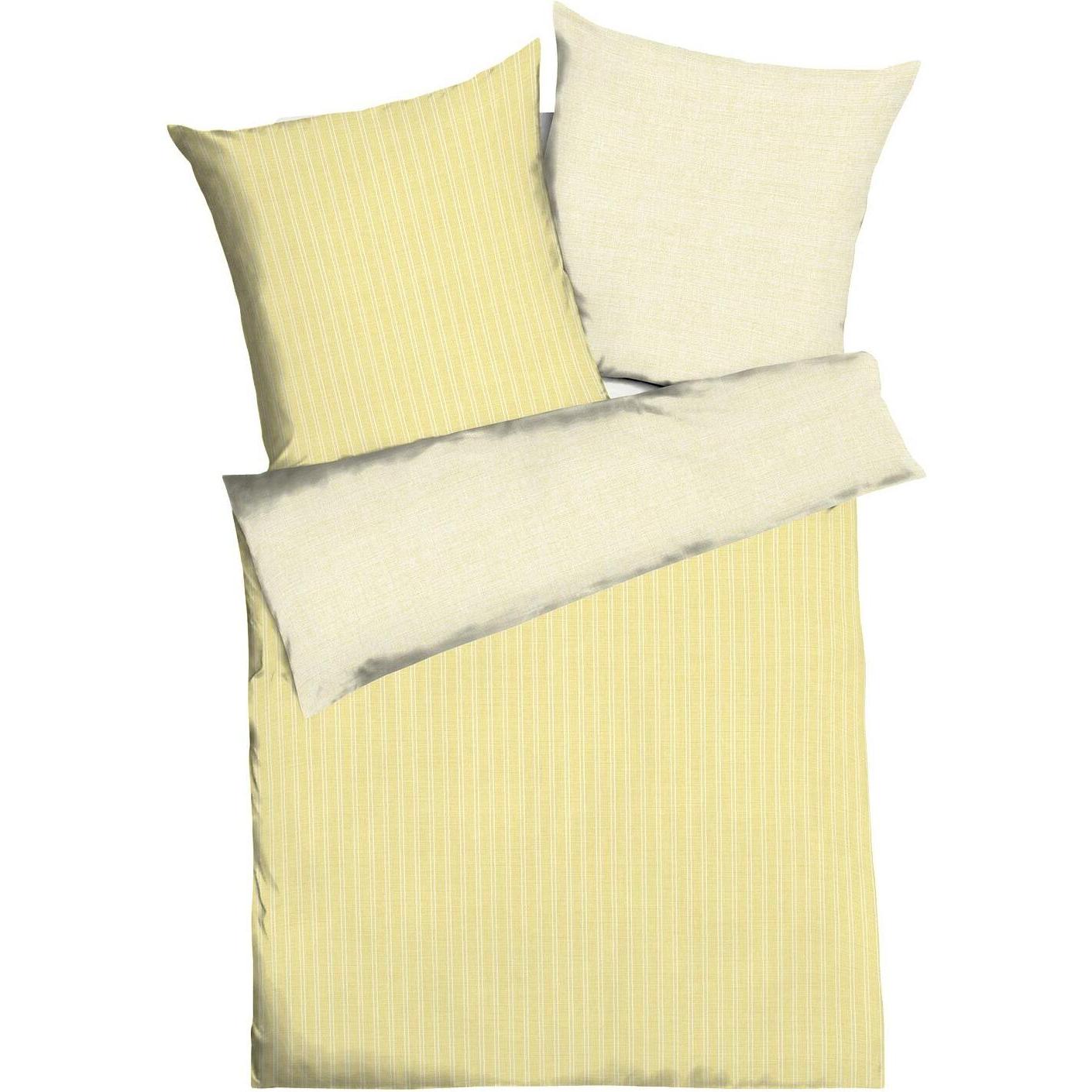 Traumschlaf, Bettwäsche, Mako-Satin Bettwäsche Eternity Combo gelb (Bettwäsche Set, 160x210 cm + 65x100 cm)