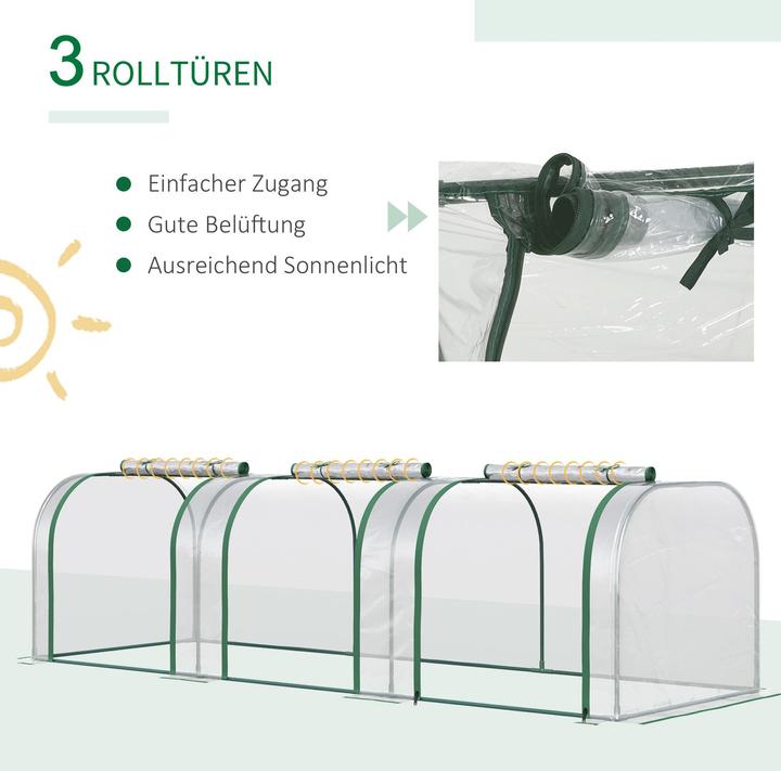 Immagine prodotto Outsunny Serra a film con 3 porte a rullo