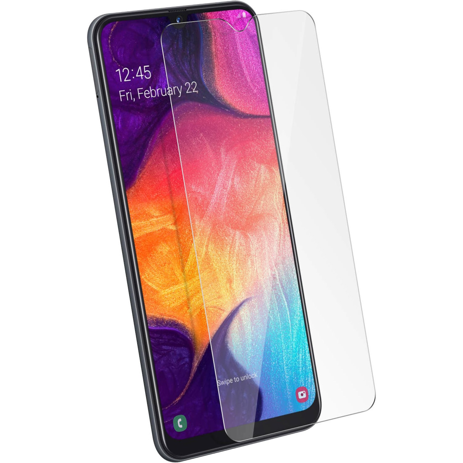 Avizar Kristallklare Folie, Glas-Displayschutz (2 Stück, Samsung Galaxy A50), Smartphone Schutzfolie, Transparent