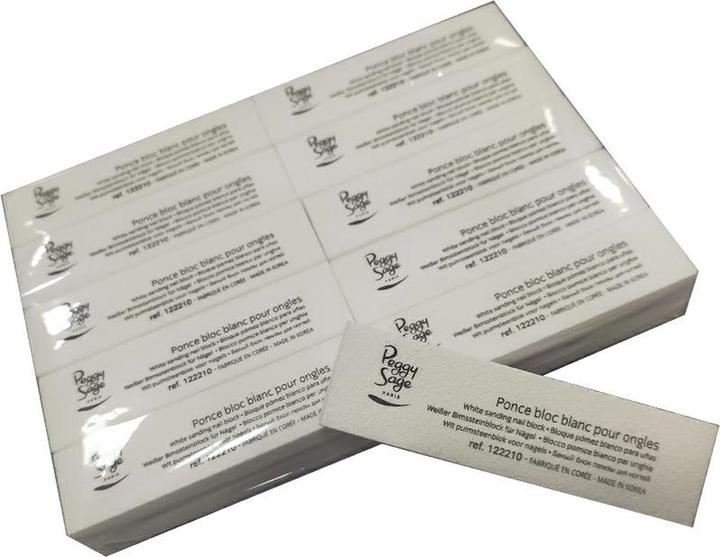 Actual product image Peggy Sage PEGGY SAGE Pack Of 10 White Sanding Nail Blocks komplet bloków polerskich do paznokci Biały 10szt