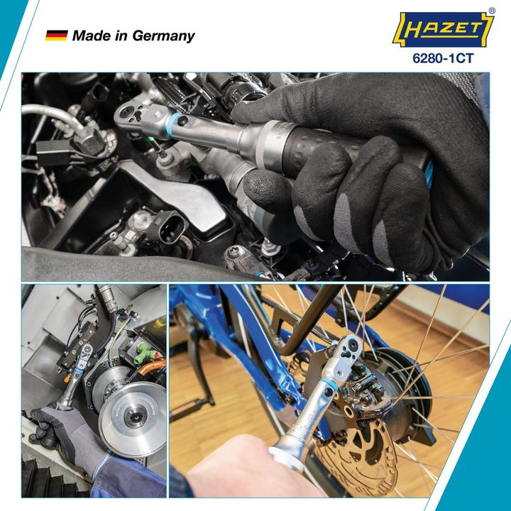 Produktbild HAZET Drehmomentschlüssel 6280-1CT ∙ Nm min-max: 2 - 10 Nm ∙ Toleranz: 2% ∙ Einsteck-Vierkant 9 x 1… (2 Nm, 10 Nm)