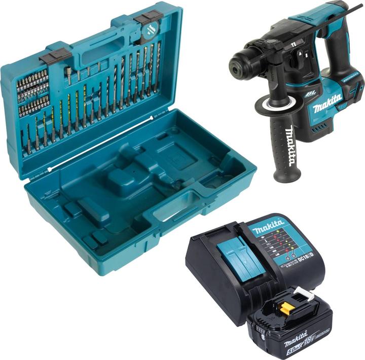 Actual product image Makita DHR 171 ST1X3 Cordless rotary hammer 18 V 1.2 J SDS-Plus Brushless + 1x rechargeable battery 5.0 Ah (Rechargeable battery operated)