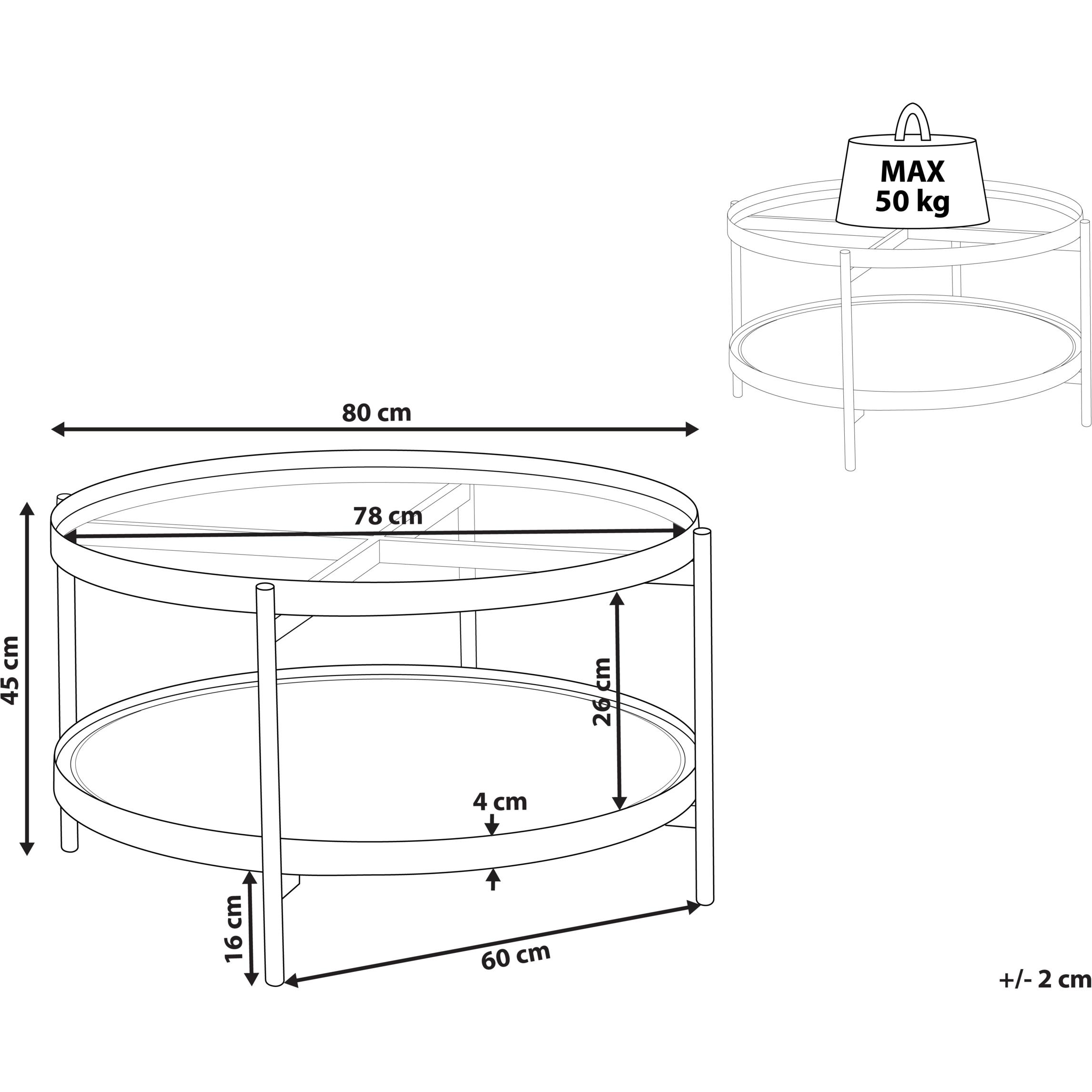 Thumbnail - Beliani, Couchtisch + Beistelltisch, Reno (80 x 45 x 45 cm)