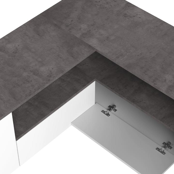 Immagine prodotto Temahome Porta TV angolare bianco e cemento (40 x 46 cm)