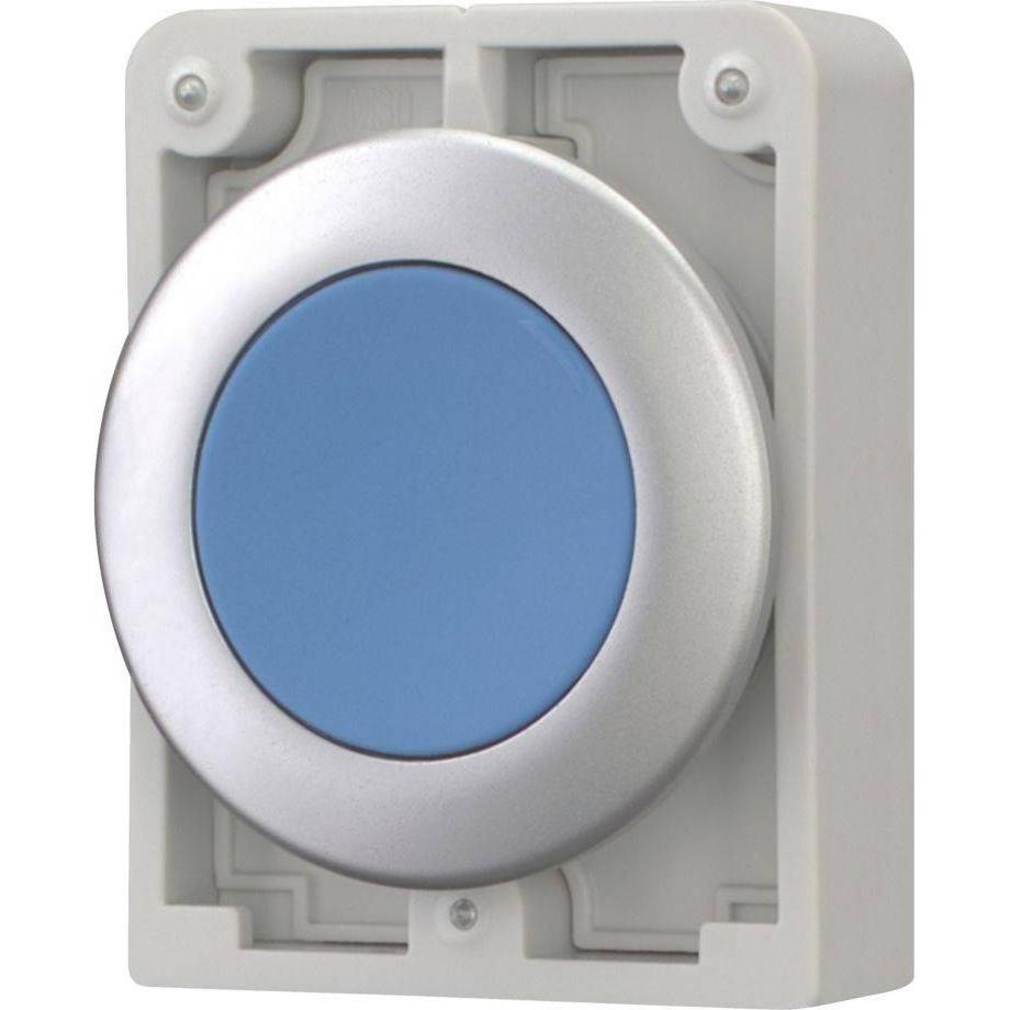 Eaton M30C-FDR-B Druckschalter flach, rund, verchromt Blau 1 St., Taster + Schalter, Blau