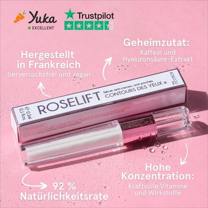 Actual product image Rosegold Paris Roselift serum against dark circles and bags under the eyes (3ml) (Eye care serum, 3 ml, Day + Night)