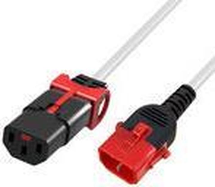 Actual product image ACT Powercord C13 - C14 Dual IEC LOCK white 2 m (2 m)