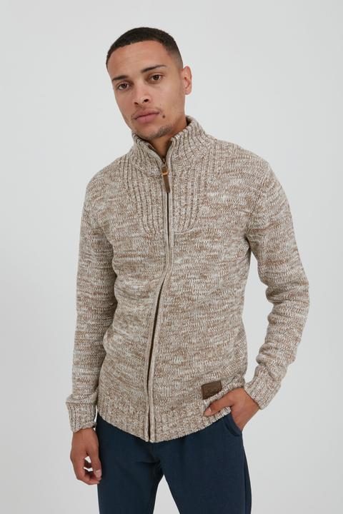 Actual product image Solid Pomeroy Men's Cardigan Chunky Knit Jacket With Funnel Neck Made Of 100% Cotton (L)
