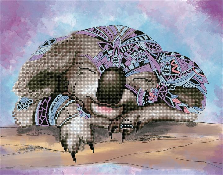 Actual product image Diamond Dotz Original Diamond Painting Set "Koala Dreams" 45,5 x 35,5 cm, 8.029 diamond mosaic stones