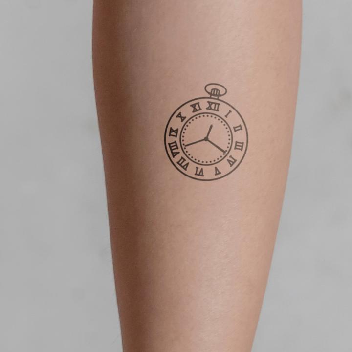 Actual product image minink Temporary tattoo - pocket watch