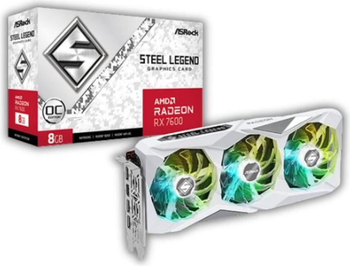 Actual product image AsRock RX 7600 Steel Legend OC (8 GB, GDDR6)