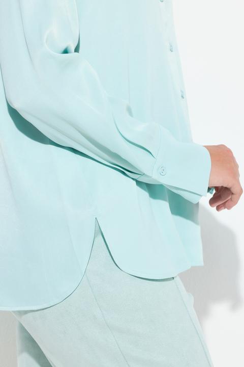 Immagine prodotto Ulla Popken Camicia in raso con collo da camicia e maniche lunghe (60)