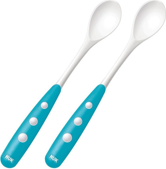 Produktbild NUK Easy Learning Fütterlöffel, extralanger Anti-Rutsch-Griff, 2 Stück, türkis