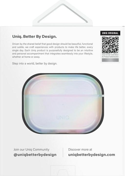 Actual product image Uniq Case Iridescia for AirPods Pro 2 Hang Case holo quartz (Charging case cover)