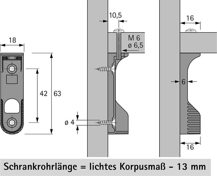 Actual product image Hettich Cabinet tube bearing