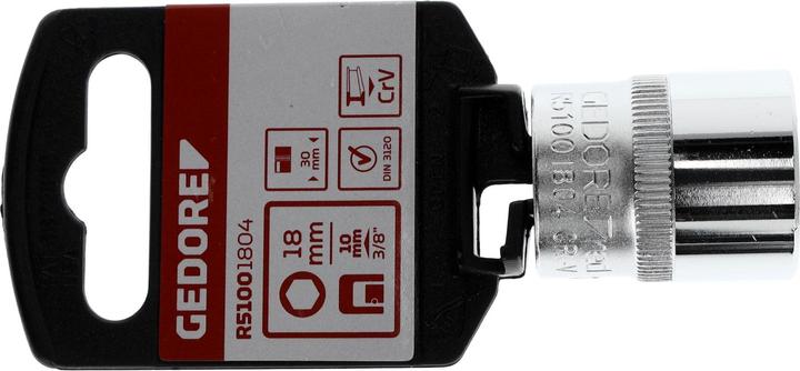 Produktbild Gedore Red red R51001804 Steckschlüsseleinsatz 3/8" 6-kant 18 mm Länge 30 mm (18 mm)