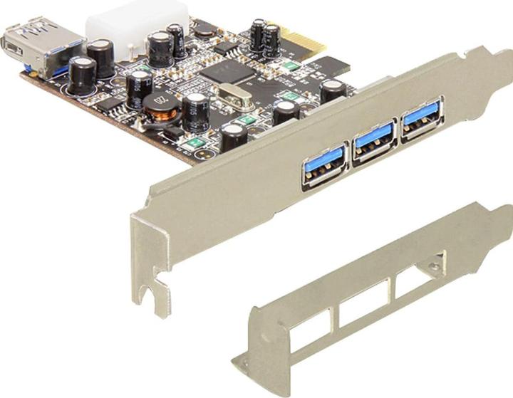 Image du produit Delock Carte PCI-E > 3 x externe + 1 x interne USB 3.0
