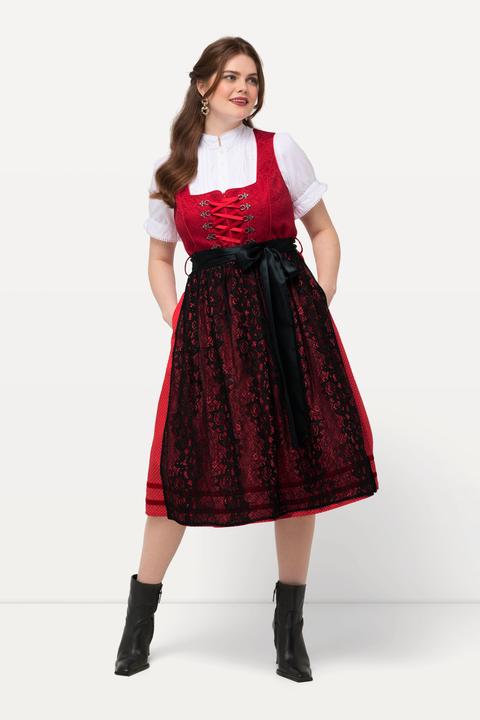 Produktbild Ulla Popken Dirndl, Spitzenschürze, Carree-Ausschnitt, ärmellos (54)