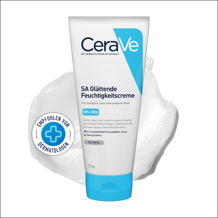 Actual product image CeraVe SA Urea Smoothing Moisturizing Cream (Body cream, 177 ml)