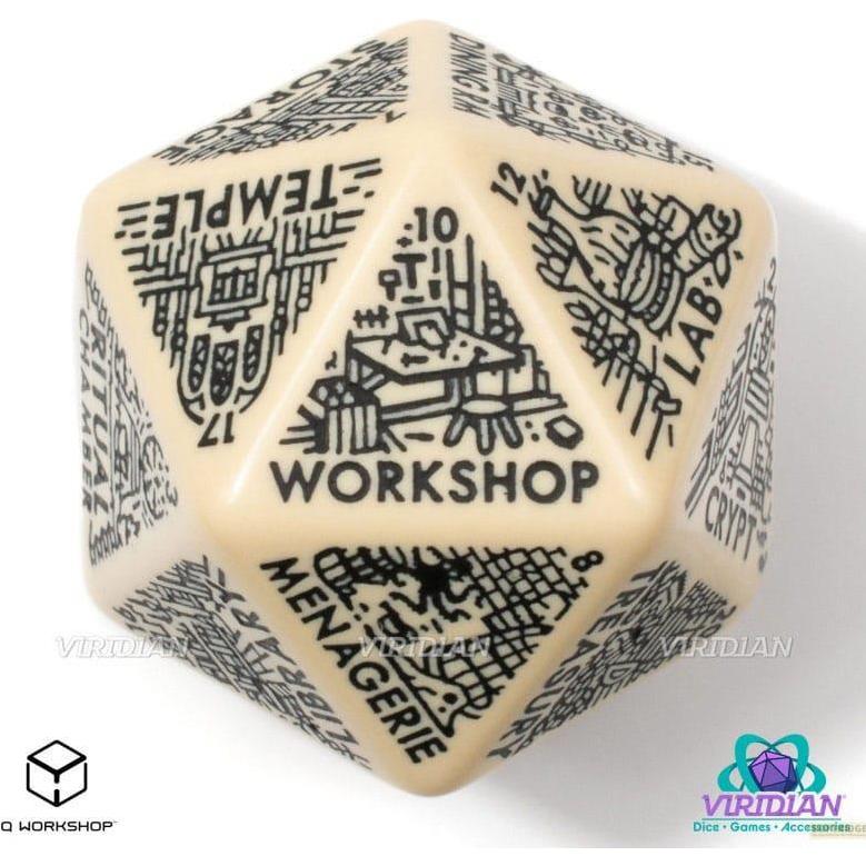 Q Workshop Viridian Würfel Jumbo Würfel Dungeon Room Generator D20 Beige