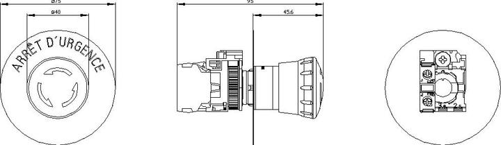 Produktbild Siemens 3SU1150-1HB20-1CJ03SU11501HB201CJ0 Not-Halt-Pilz-druckt.