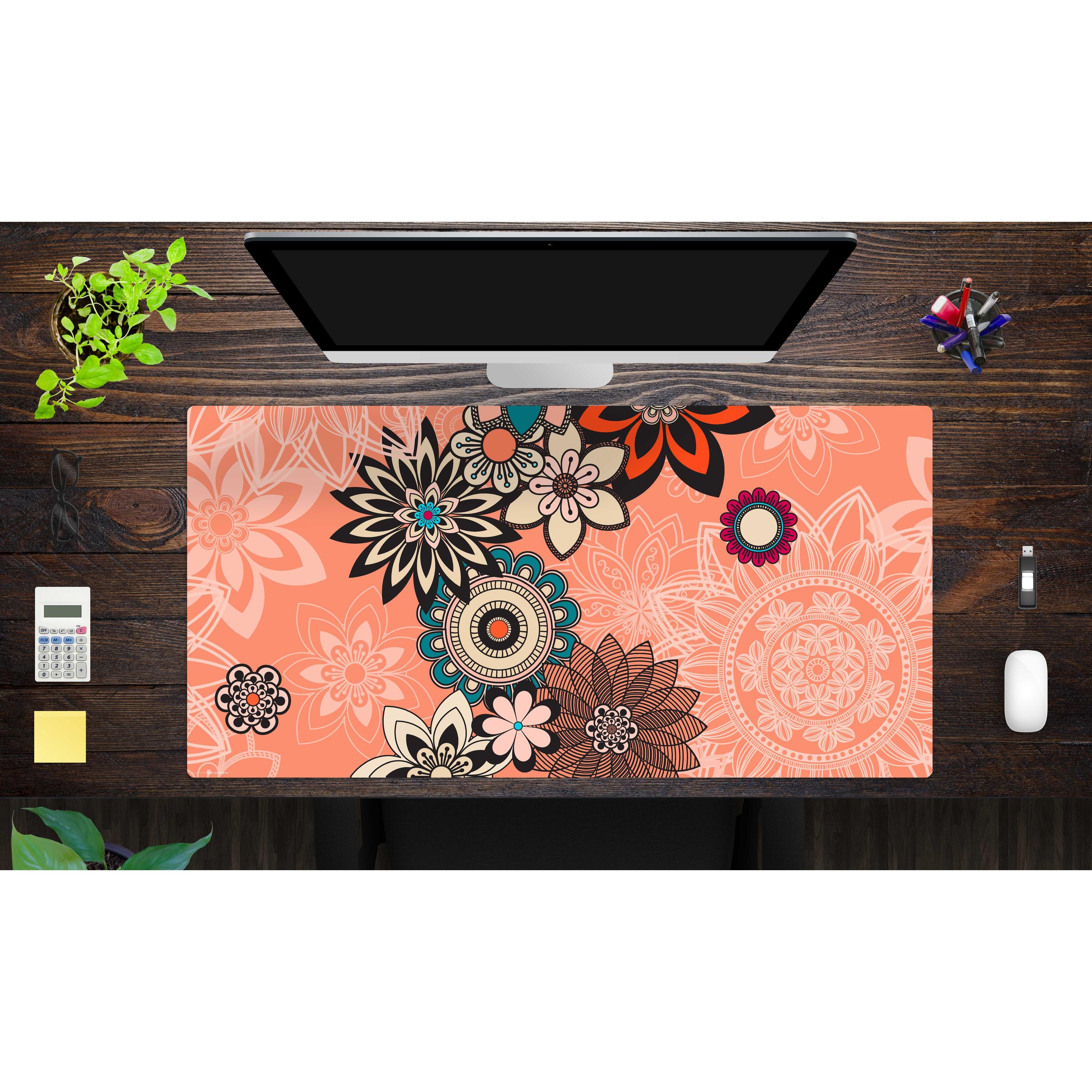 Thumbnail - CoverYourDesk, Unterlage, Schreibtischunterlage Mandala mit Blüten