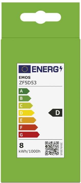 Energie-Label Emos LED Lampe Filament A60 / E27 / 7,8 W (75 W) / 1060 lm / Neutral Weiss (E27, 7.80 W, 1060 lm, 1 x, D)