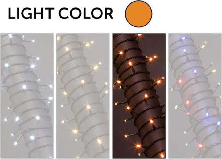 Actual product image Vellight Atria LED - for trees of 1.8 m - 220 LEDs - Arizona white (pale orange) - green cable - 24 V (1.80 m)