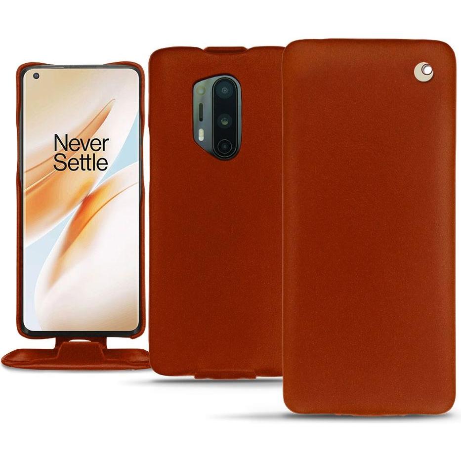 Noreve Lederschutzhülle vertikal (OnePlus 8 Pro), Smartphone Hülle, Orange