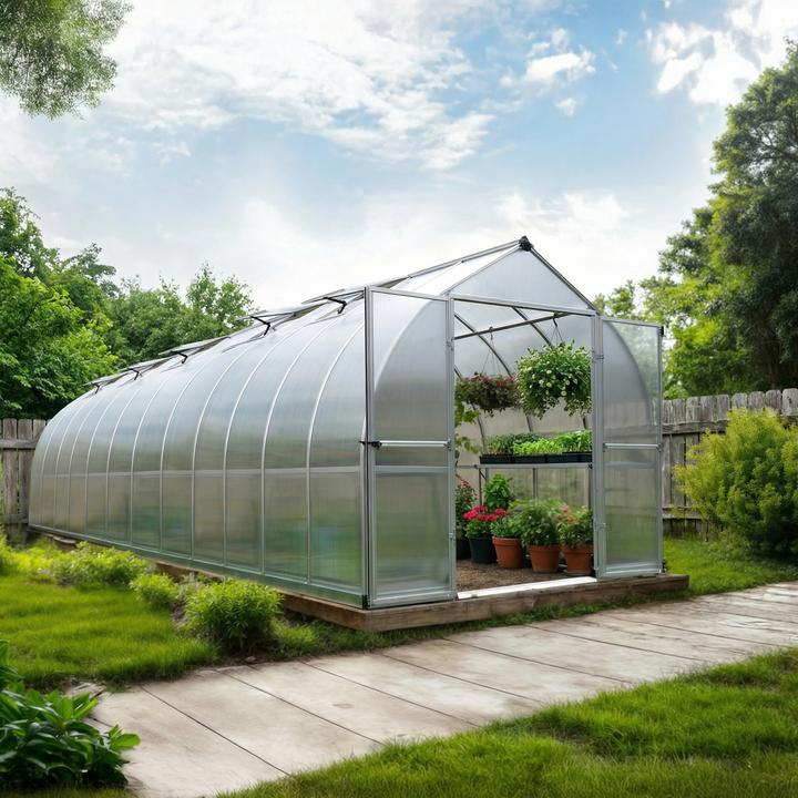 Produktbild Palram Gewächshaus Bella 244x724cm Silber