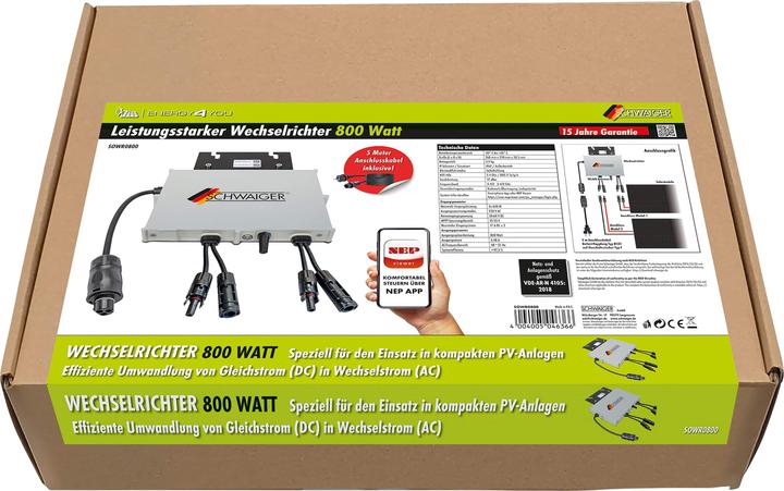Actual product image Schwaiger Wechselrichter NEP BDM800 5m Kabel