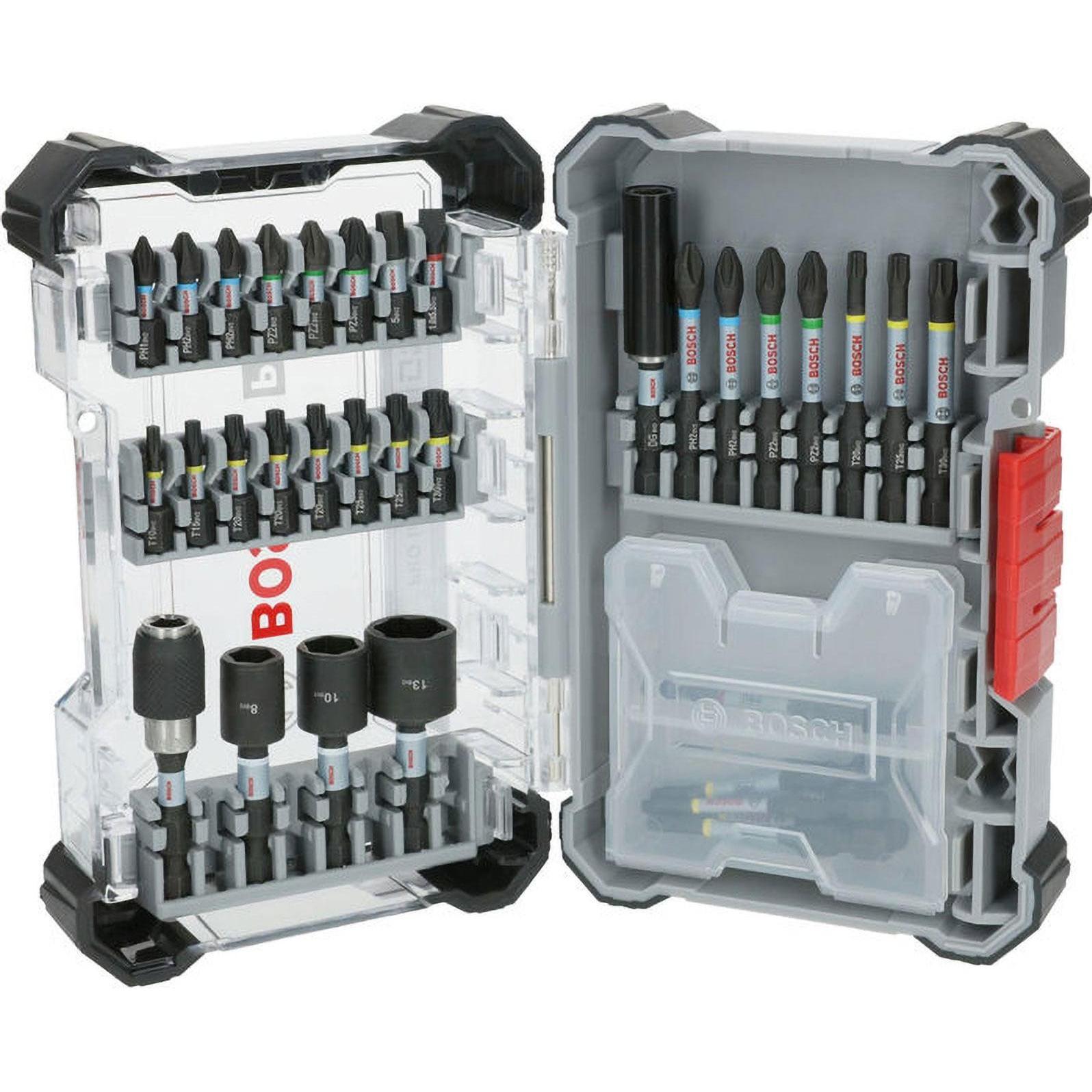 Bosch Professional Zubehör, Chiave a bussola, PRO Impact Schrauberbit-Set (Esagono con più meno, PlusMinus, Esagono incassato TX)