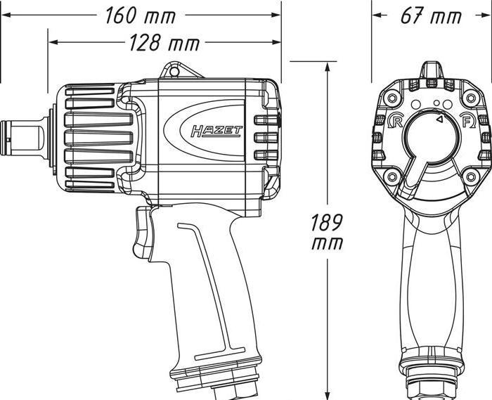 Produktbild HAZET Twin Turbo Schlagschrauber 9013MTT, 3/4" (schwarz/blau, Lösemoment 1.890 Nm) (Druckluft)