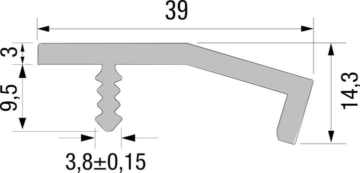 Immagine prodotto Schüco Maniglia sagomata Lunghezza maniglia per mobili 695 mm Alluminio anodizzato nero