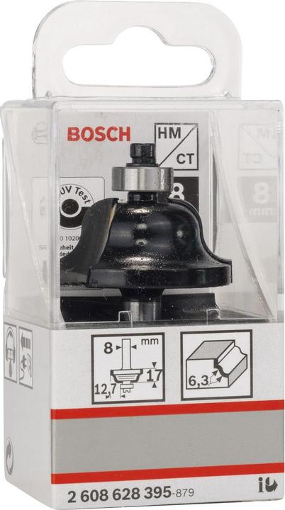 Produktbild Bosch Professional Zubehör Kantenformfräser B, 8 mm, R1 6,3 mm, B 12,7 mm, L 17 mm, G 61 mm