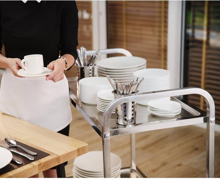 Produktbild Royal Catering Servierwagen Edelstahl Teewagen Küchenwagen Gastro 2 Borde 4 Räder bis 160 KG