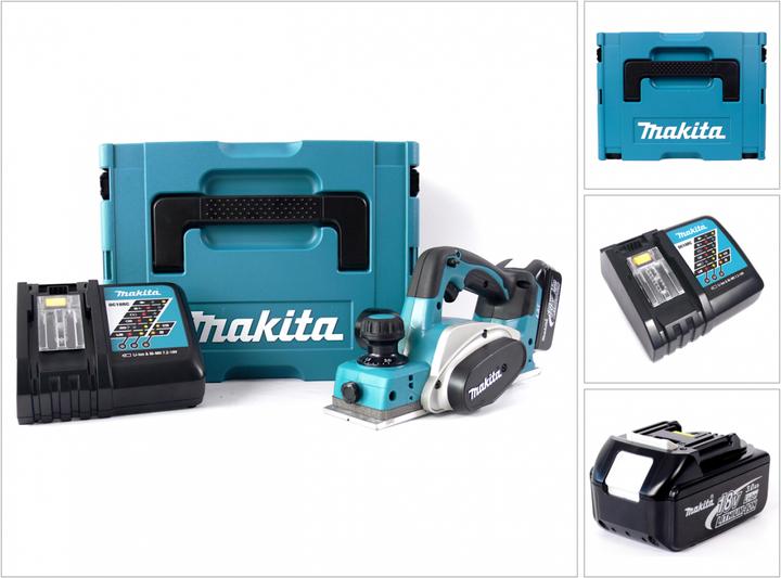 Produktbild Makita DKP 180 RF1J 18 V Akku Hobel im MAKPAC inkl. BL 1830 B Akku + DC18RC Ladegerät