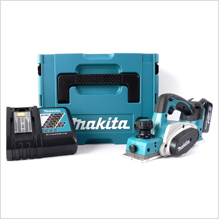 Produktbild Makita DKP 180 RF1J 18 V Akku Hobel im MAKPAC inkl. BL 1830 B Akku + DC18RC Ladegerät