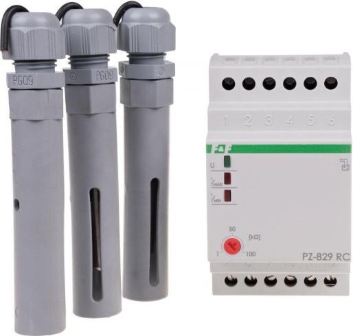 Actual product image F&R F&F Przekaźnik kontroli poziomu cieczy 16A 2P 1-100kOhm 3 sondy (PZ-829 RC)