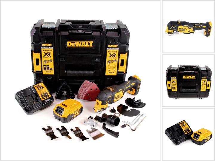 Actual product image DeWalt DCS 356 P1 cordless multitool 18V brushless + 35 accessories + 1x battery 5.0 Ah + charger + TSTAK