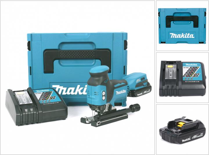Produktbild Makita DJV 181 RY1J Akku Pendelhubstichsäge 18V Brushless + 1x Akku 1,5Ah + Ladegerät + Makpac